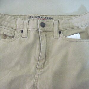 U.S. POLO-Boys Denim Jeans-Tan-Size 10-Adjustable Waist-W/Spandex-5 Pockets